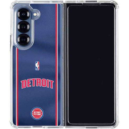 NBA Detroit Pistons Jersey Galaxy Z Fold6 Clear Case